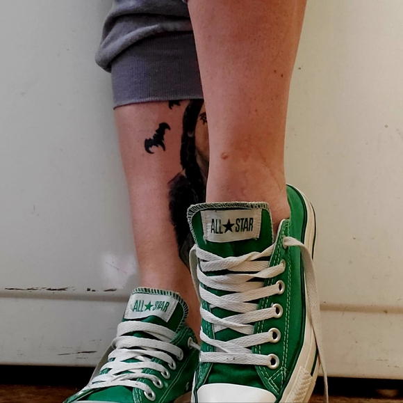 Well Loved Converse All Star Low Top Green Canvas Shoes M5 / W7 - Picture 15 of 16